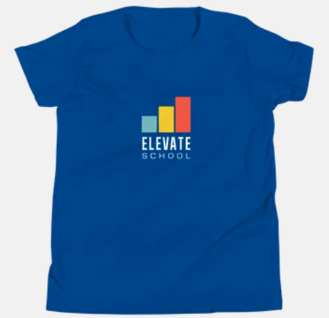 elevate school blue tshirt